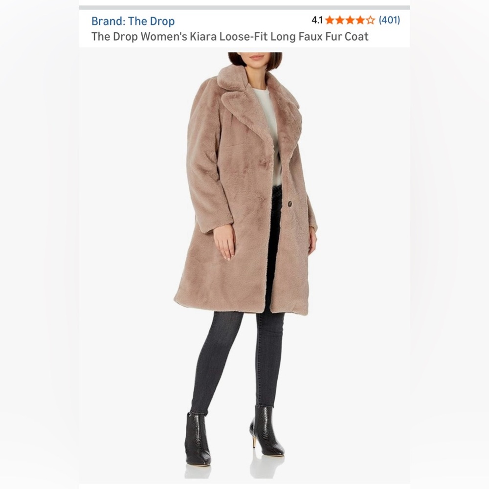 NWT Women's The Drop Kiara Faux Fur Coat in Sand Size Large